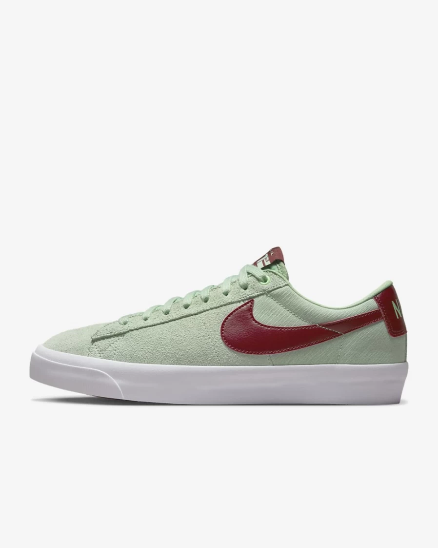 Nike SB Zoom Blazer Low Pro GT Skate Shoes for Men & Women - Enamel Green, White, Team Red