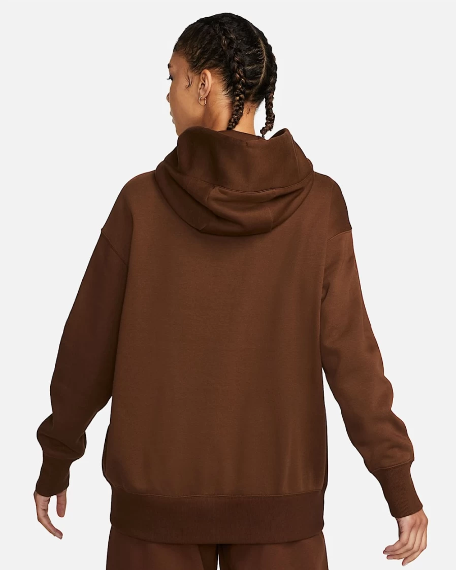 Nike Women's Cacao Wow/Black Oversized Phoenix Fleece Pullover Hoodie | Sportswear