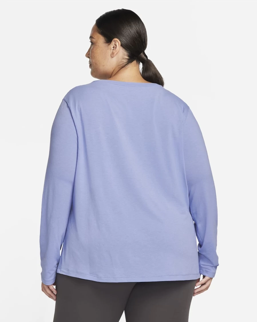 Nike Dri-FIT Light Thistle Yoga Long-Sleeve Top for Women - Plus Size Activewear