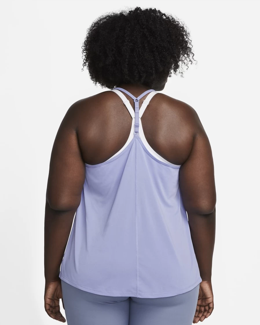 Nike Dri-FIT One Elastika Women's Light Thistle/White Plus Size Workout Tank Top