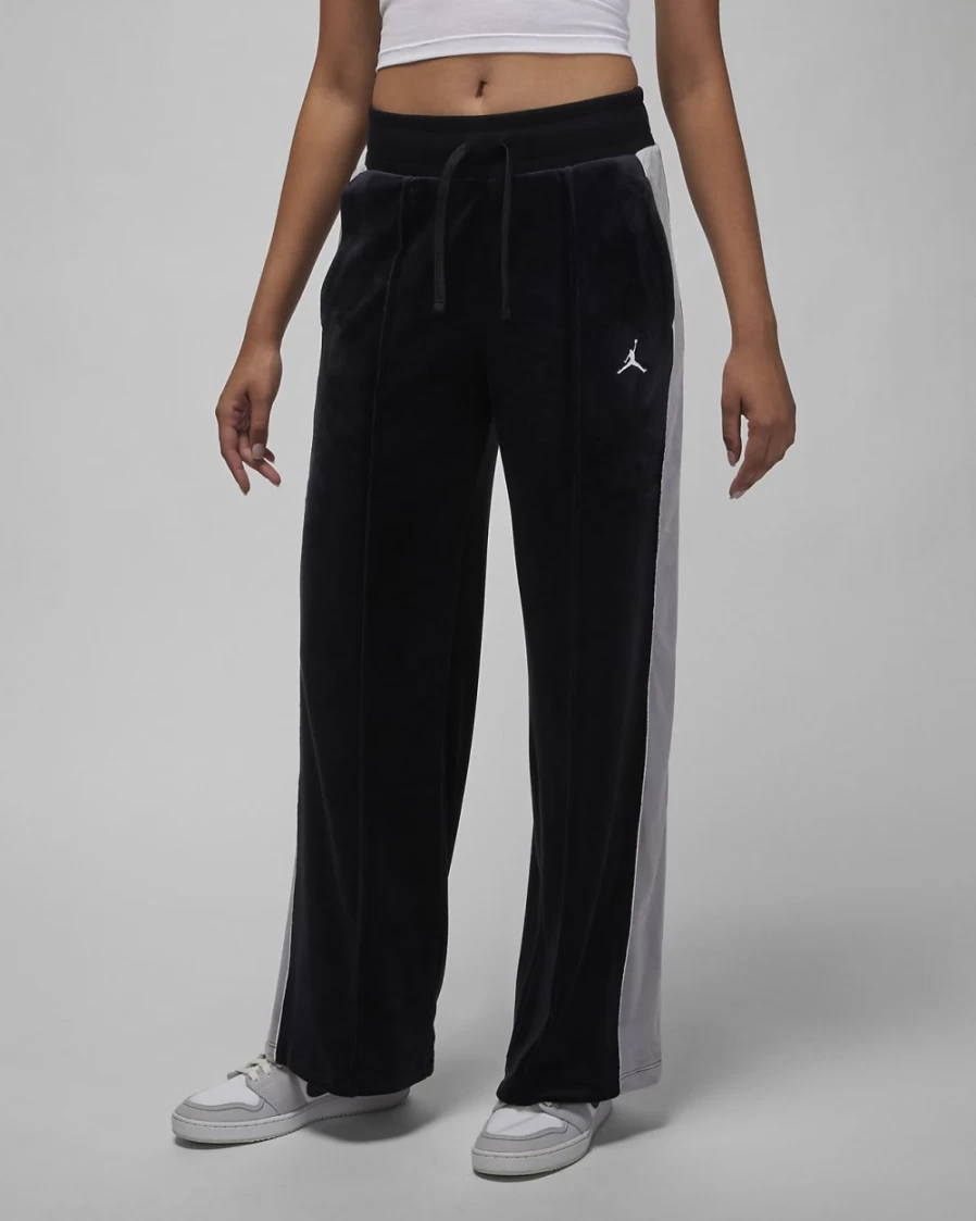 Nike Jordan Flight Women's Velour Pants - Black, Cement Grey, Sail Comfort & Style