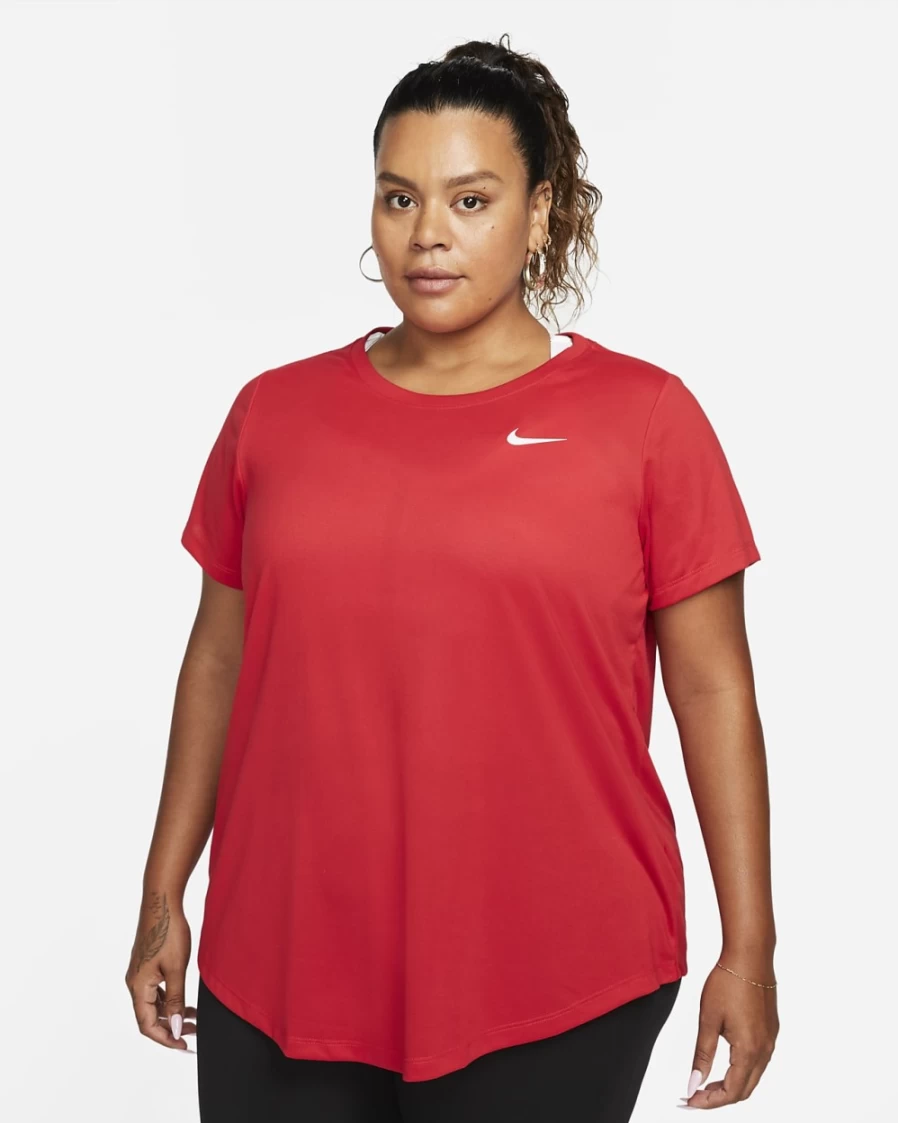 Nike Dri-FIT Women's Plus Size T-Shirt in University Red/White - Moisture-Wicking Athletic Top