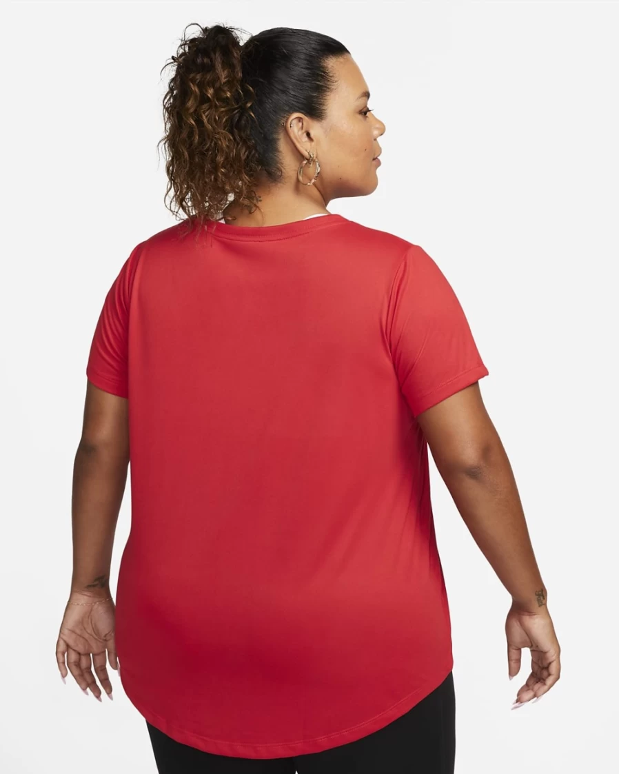 Nike Dri-FIT Women's Plus Size T-Shirt in University Red/White - Moisture-Wicking Athletic Top