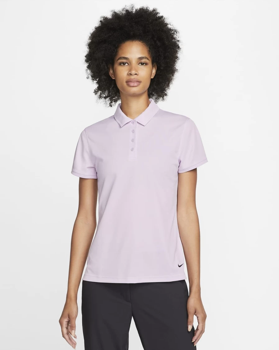 Nike Dri-FIT Victory Women's Golf Polo Shirt - Moisture-Wicking Doll/Black Top for Women