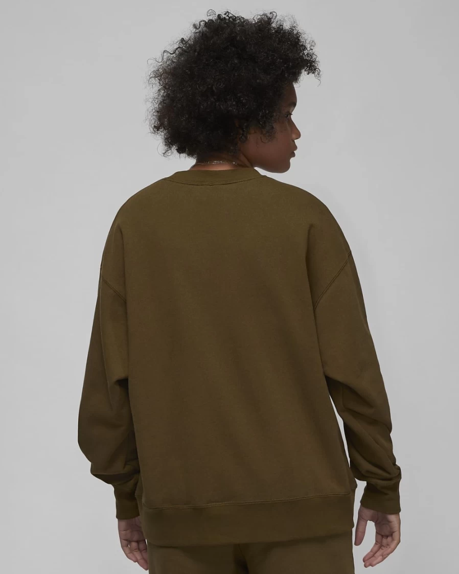 Nike Jordan Flight Women's Light Olive Fleece Crew Sweatshirt