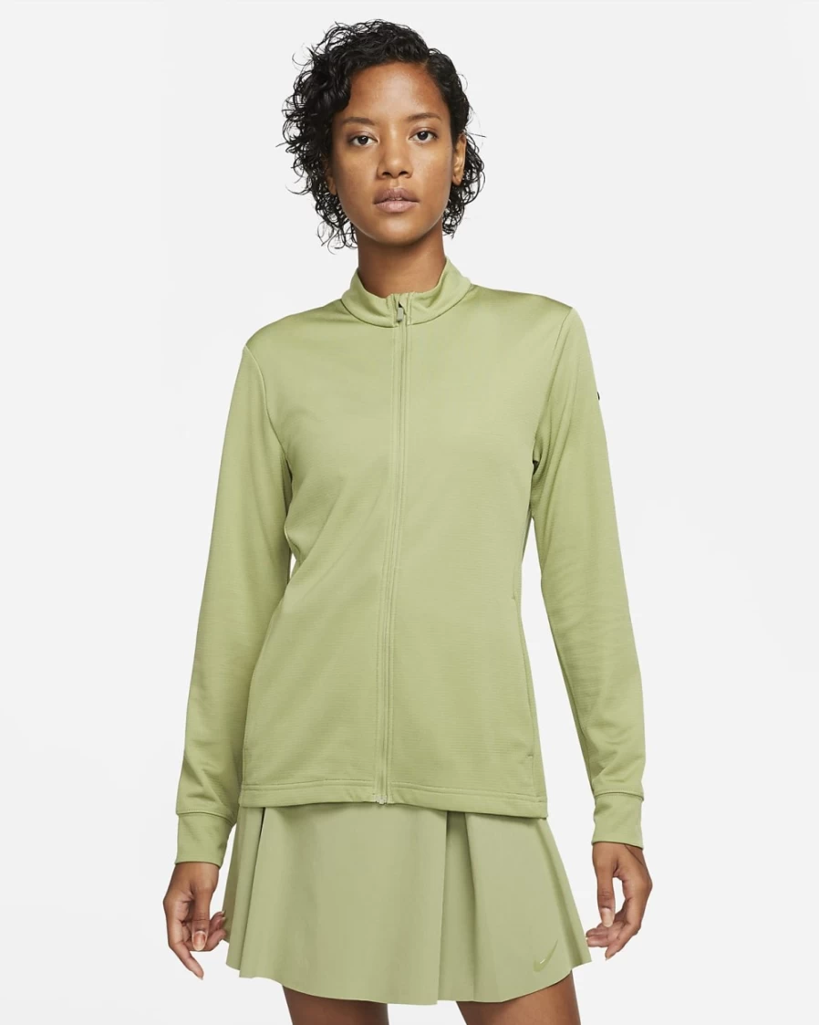 Nike Dri-FIT UV Victory Women's Alligator/Black Full-Zip Golf Top - Moisture-Wicking & Sun Protection