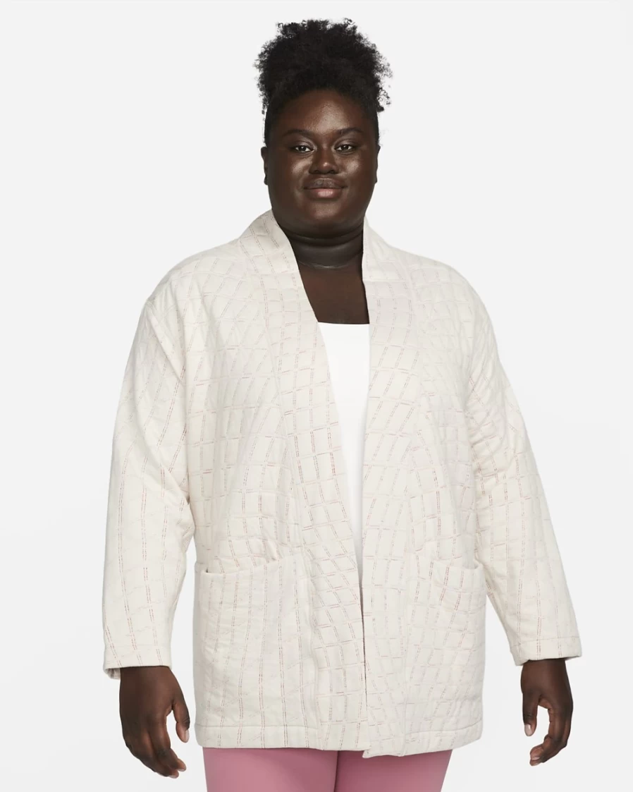 Nike Therma-FIT Luxe Women's Plus Size Yoga Top - Light Orewood Brown