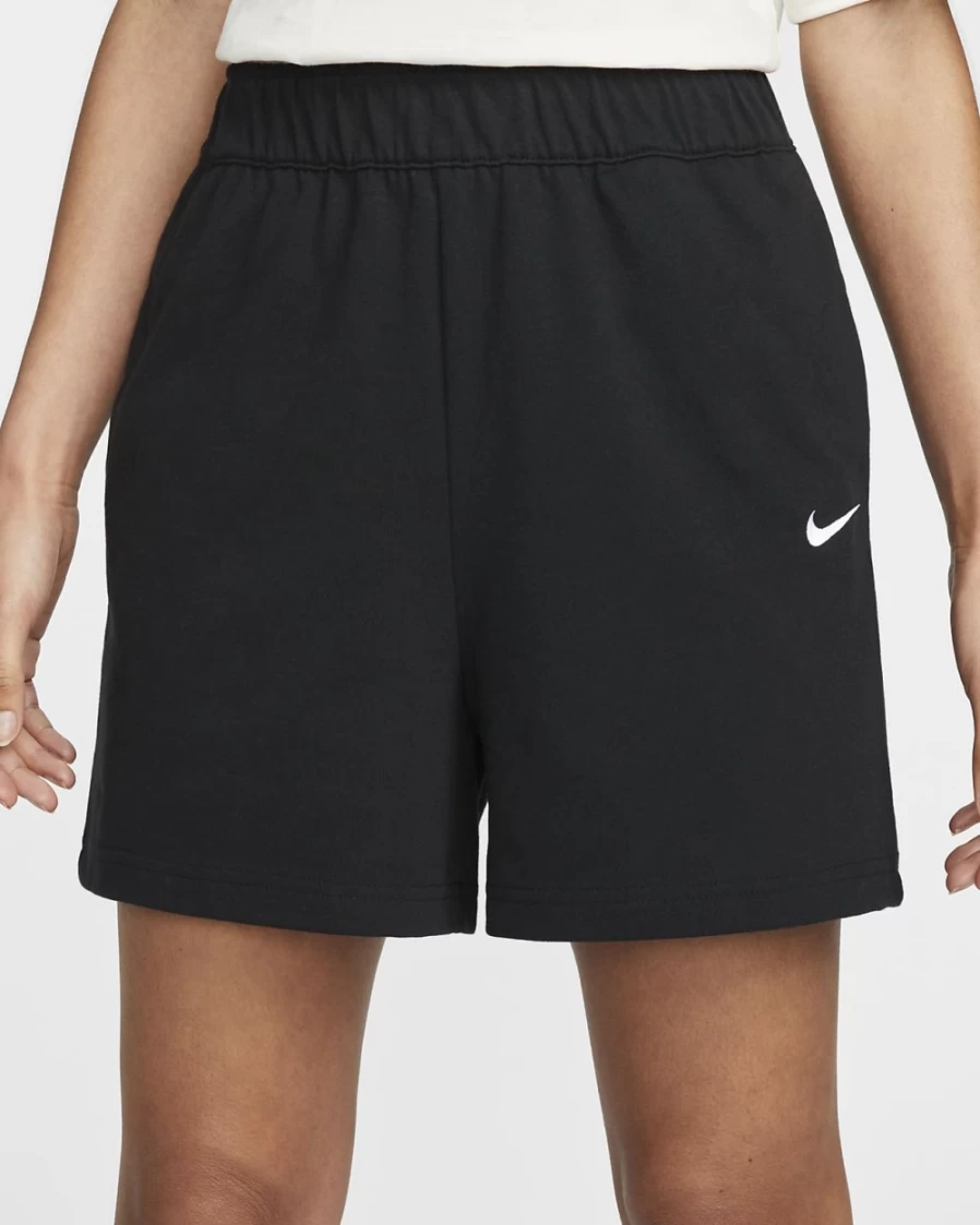 Nike Women's Black & White Sportswear Jersey Shorts for Athletic Comfort