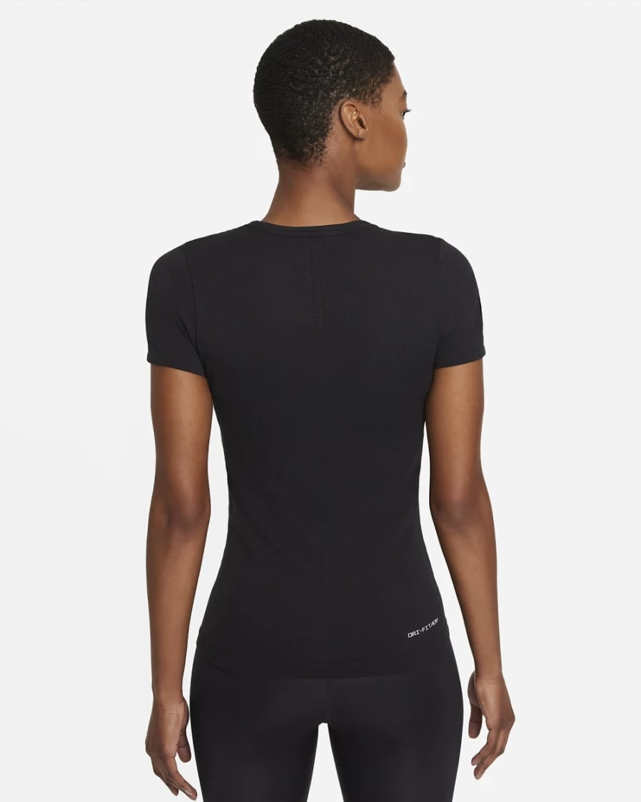 Nike Dri-FIT ADV Aura Women's Black Slim-Fit Short-Sleeve Workout Top