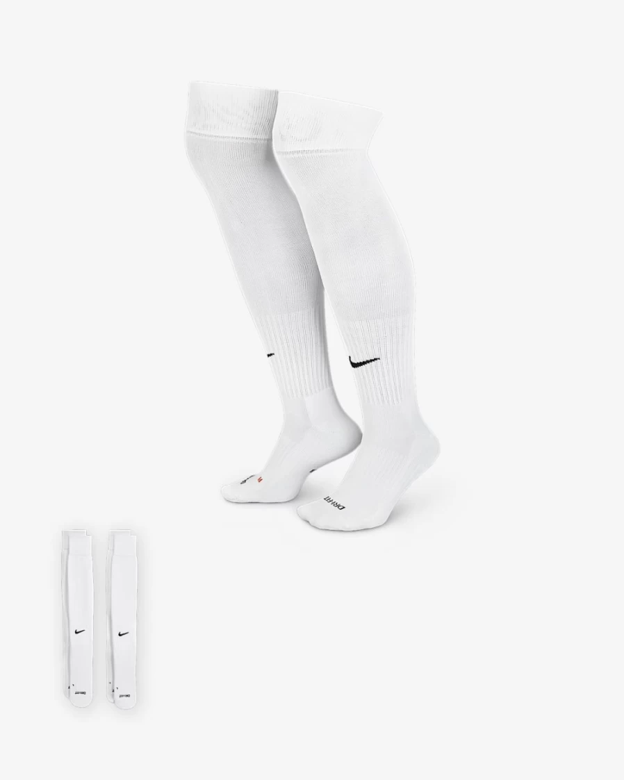Nike White/Black Baseball & Softball Socks for Men & Women - 2 Pairs Over-the-Calf Performance Socks