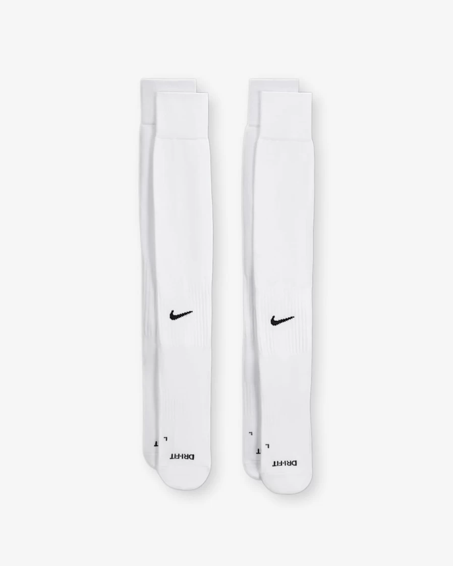 Nike White/Black Baseball & Softball Socks for Men & Women - 2 Pairs Over-the-Calf Performance Socks