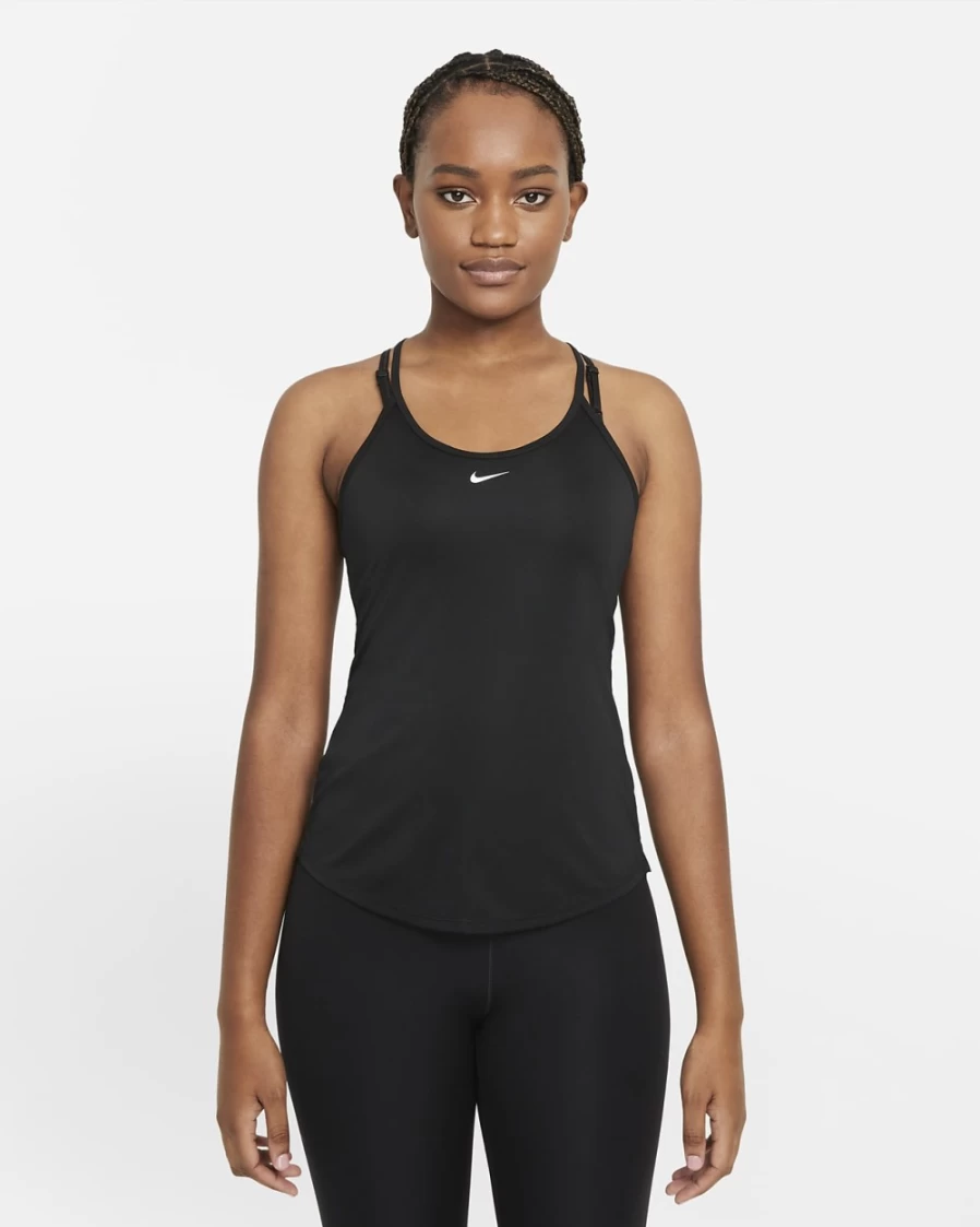 Nike Dri-FIT One Elastika Women's Black/White Performance Tank Top