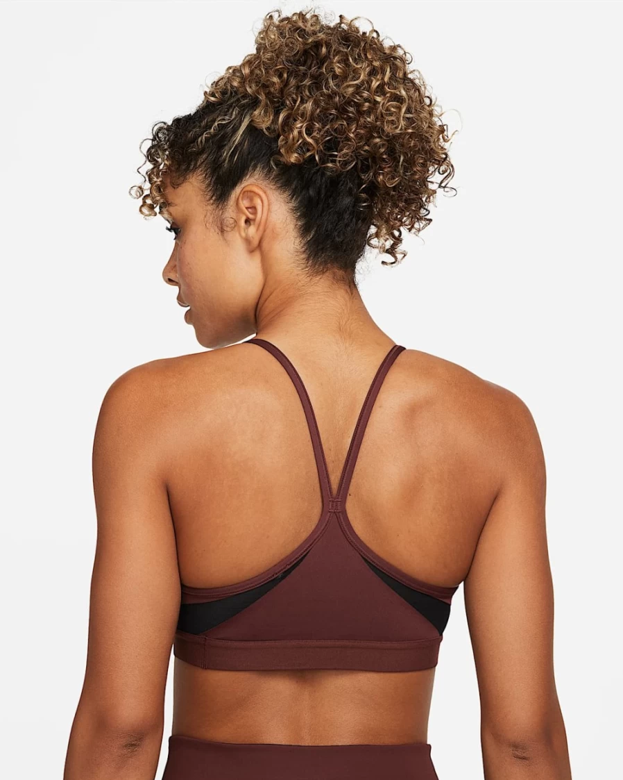 Nike Indy Women's Light-Support Padded V-Neck Sports Bra - Bronze Eclipse/Black