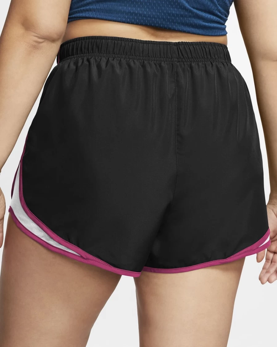Nike Women's Plus Size Tempo Running Shorts - Black, White, Vivid Pink, Wolf Grey