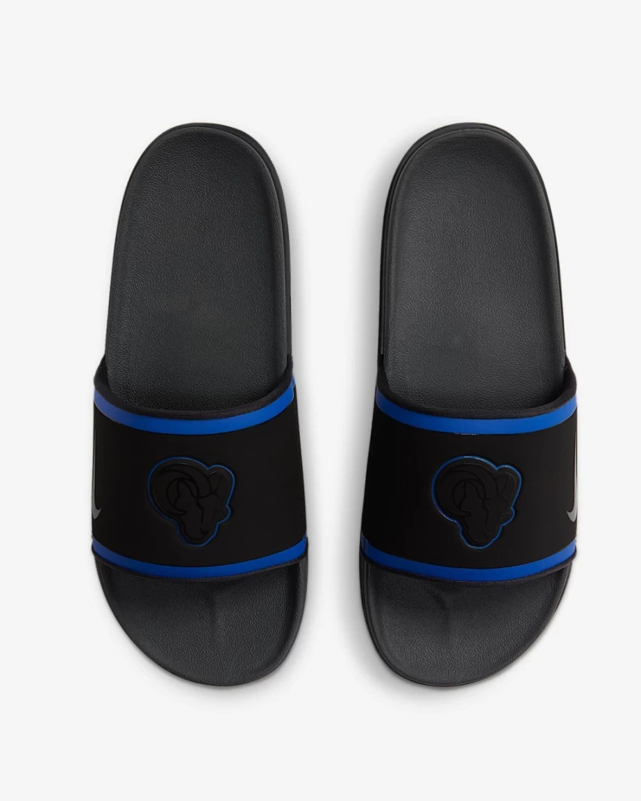 Nike Offcourt NFL Los Angeles Rams Slide Sandals for Men & Women - Black/Hyper Royal/Midwest Gold/Anthracite