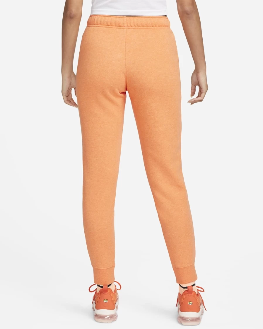 Nike Women's Sportswear Club Fleece Mid-Rise Slim Joggers Pants - Orange Trance/Heather/White