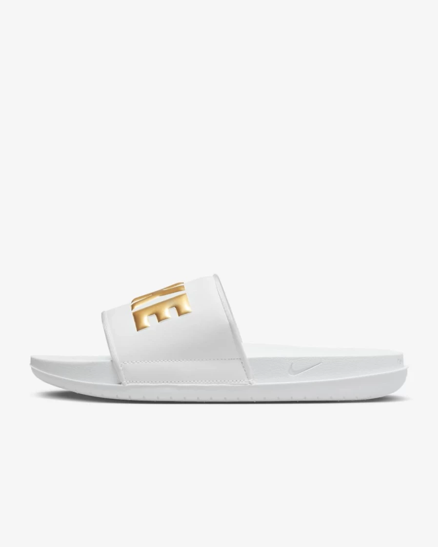 Nike Offcourt Women's Slides - White/White/Metallic Gold Athletic Sandals for Women