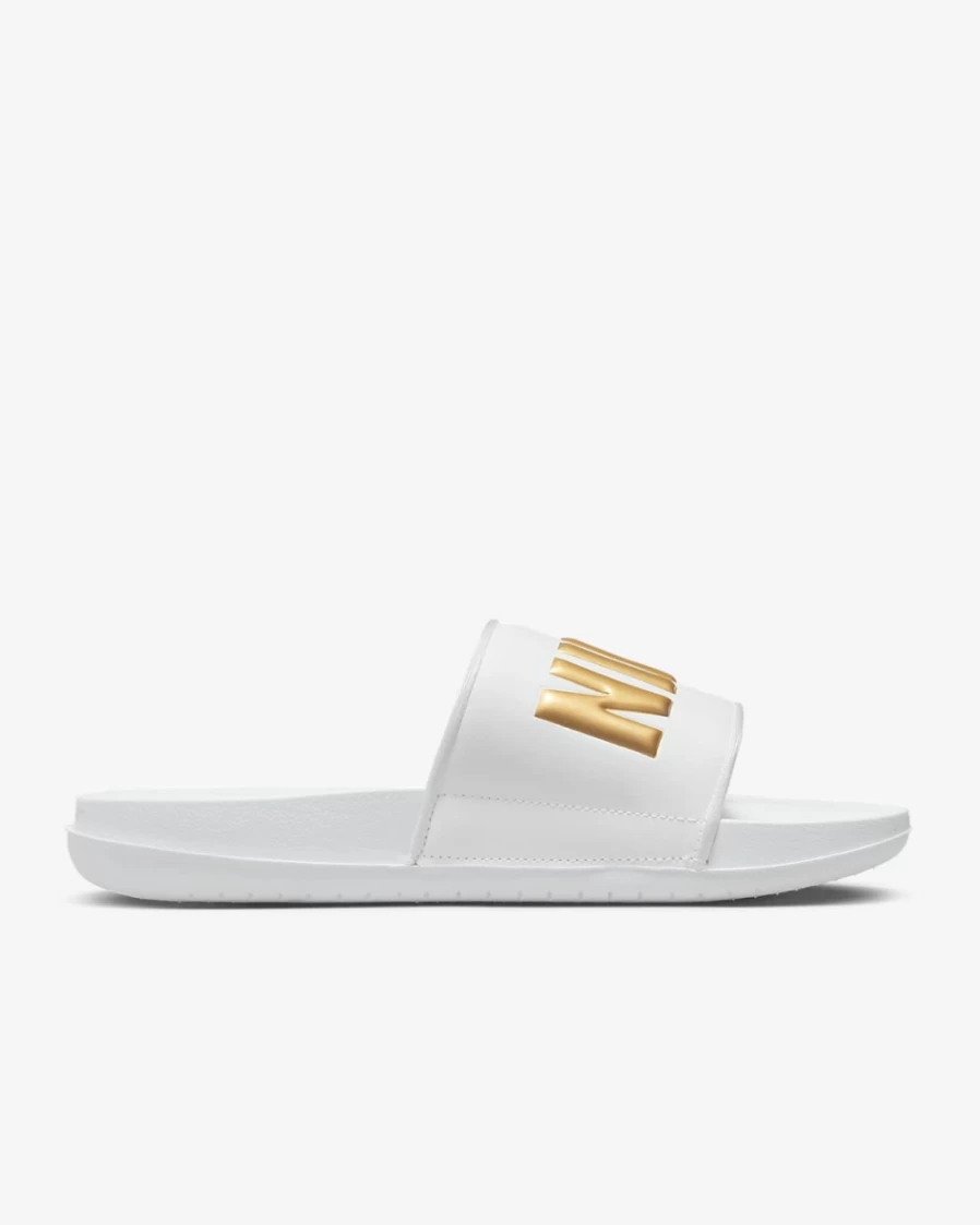 Nike Offcourt Women's Slides - White/White/Metallic Gold Athletic Sandals for Women