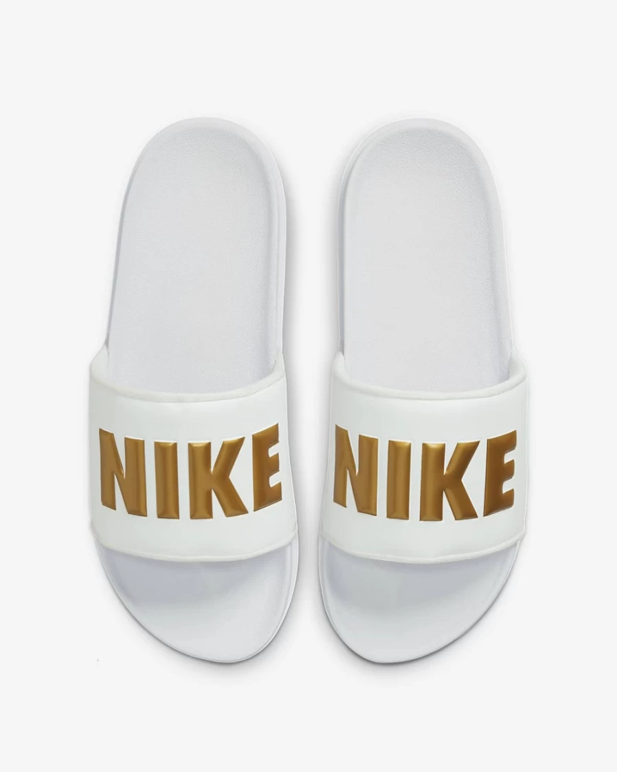 Nike Offcourt Women's Slides - White/White/Metallic Gold Athletic Sandals for Women