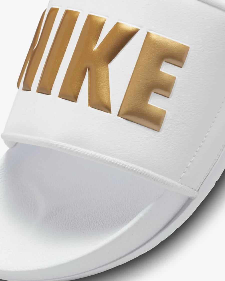 Nike Offcourt Women's Slides - White/White/Metallic Gold Athletic Sandals for Women