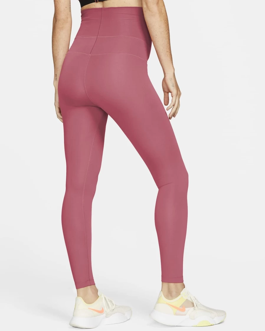 Nike One (M) Women's High-Waisted Maternity Leggings - Archaeo Pink/White