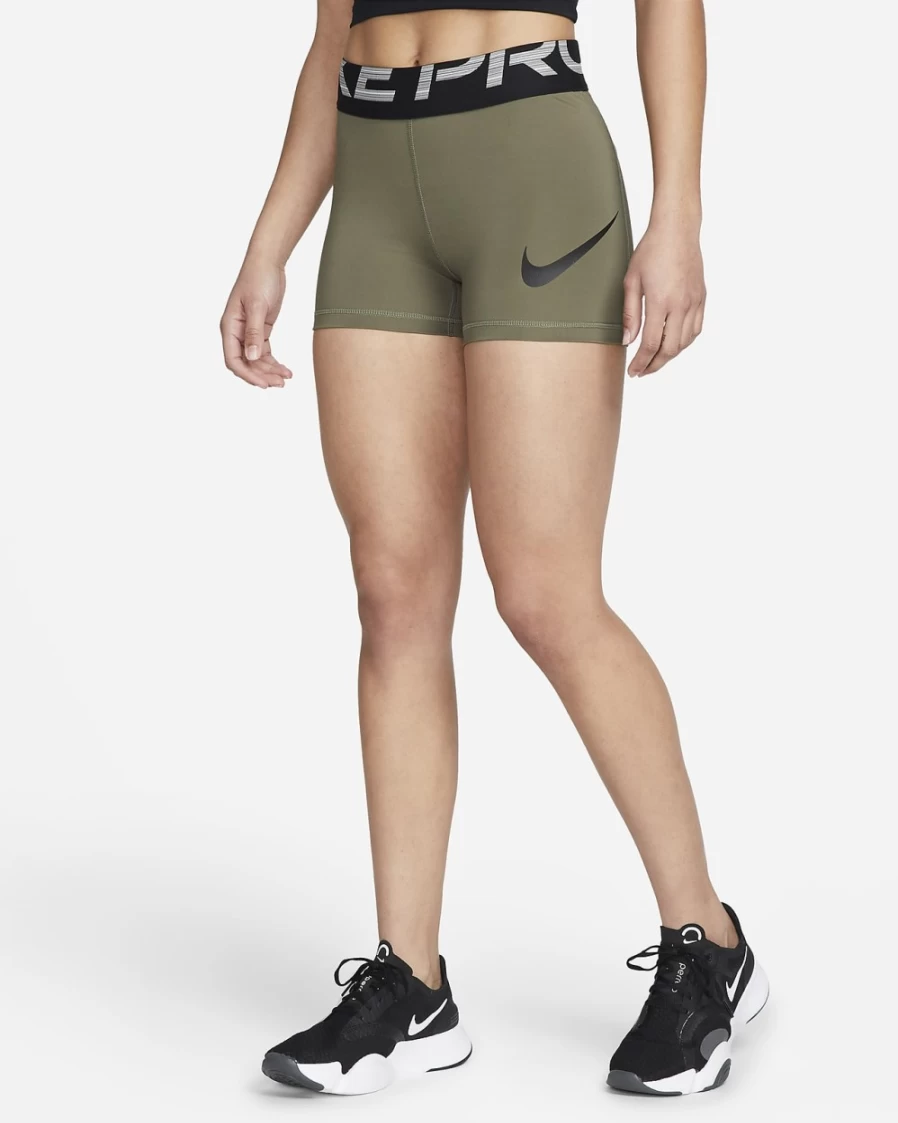 Nike Pro Women's Medium Olive/Black 3" Graphic Training Shorts