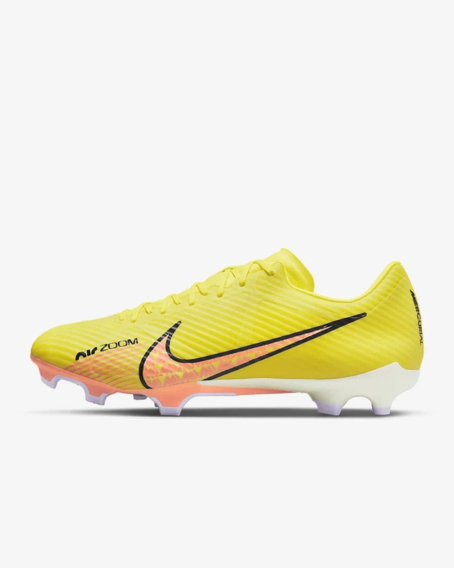Nike Zoom Mercurial Vapor 15 Academy MG Multi-Ground Soccer Cleats for Men & Women - Yellow Strike/Coconut Milk/Doll/Sunset Glow