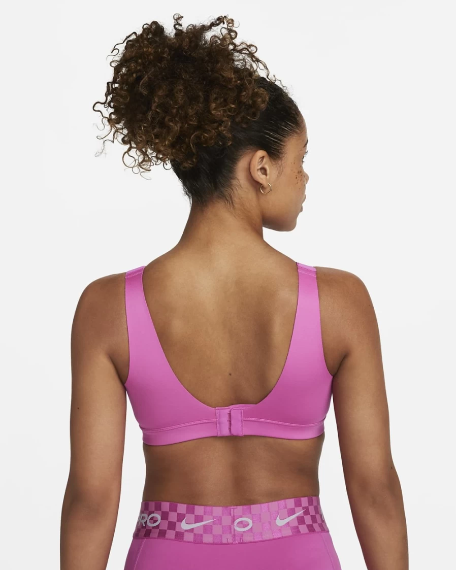 Nike Alpha Women's High-Support Sports Bra - Adjustable Padded Design in Active Fuchsia, Stone Mauve & Black