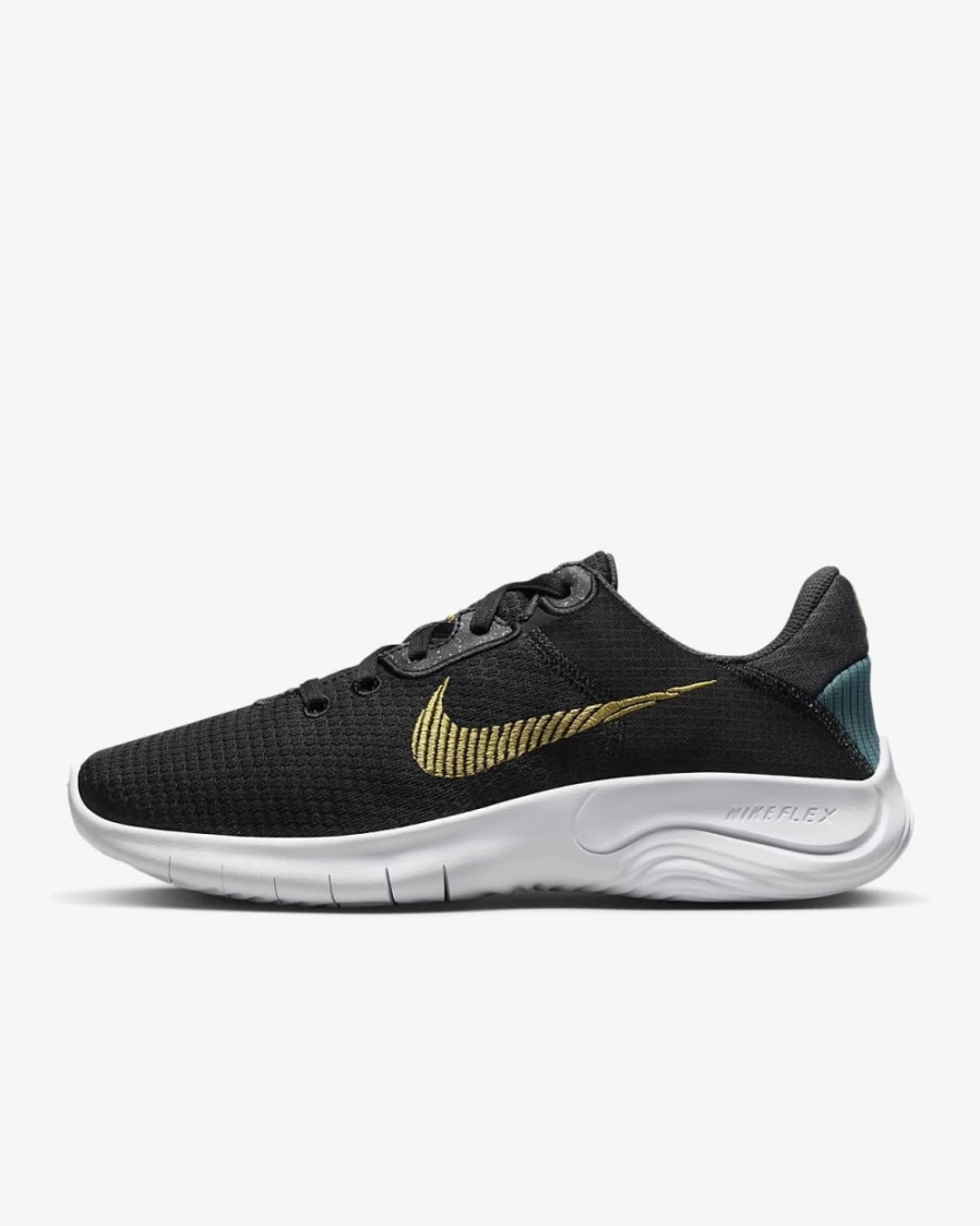 Nike Women's Experience Run 11 Next Nature Road Running Shoes - Black/Dark Smoke Grey/Noise Aqua/Wheat Gold