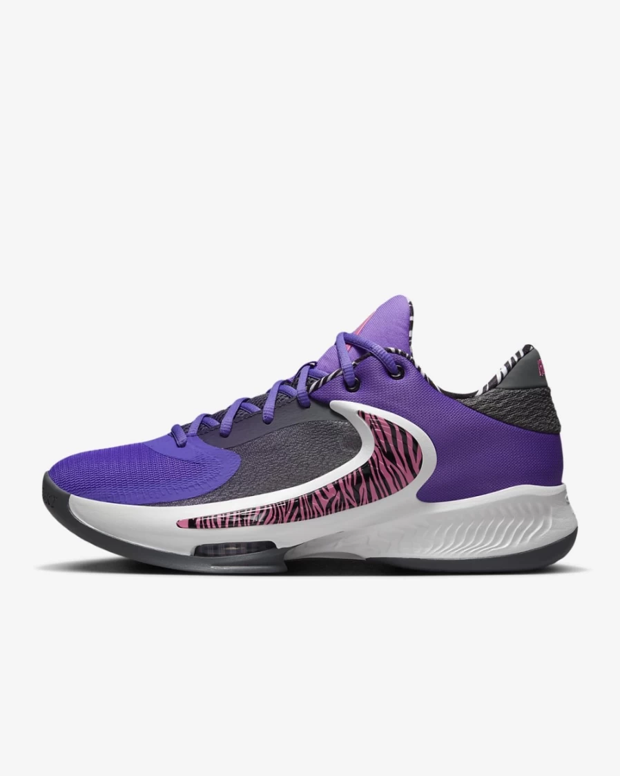 Nike Zoom Freak 4 "Lightning" Basketball Shoes for Men & Women - Action Grape/Summit White/Black/Pinksicle