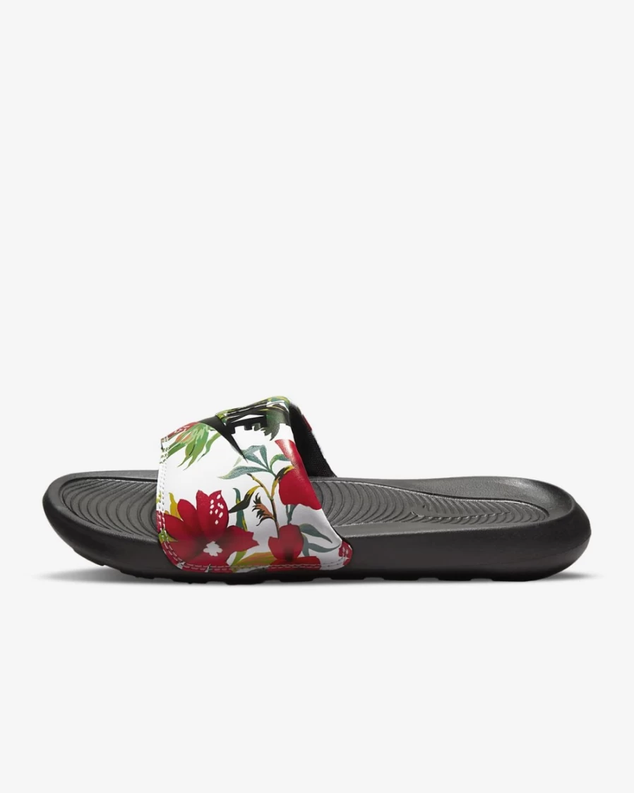 Nike Victori One Women's Slides - White, Siren Red, Atomic Green, Black Print Sandals