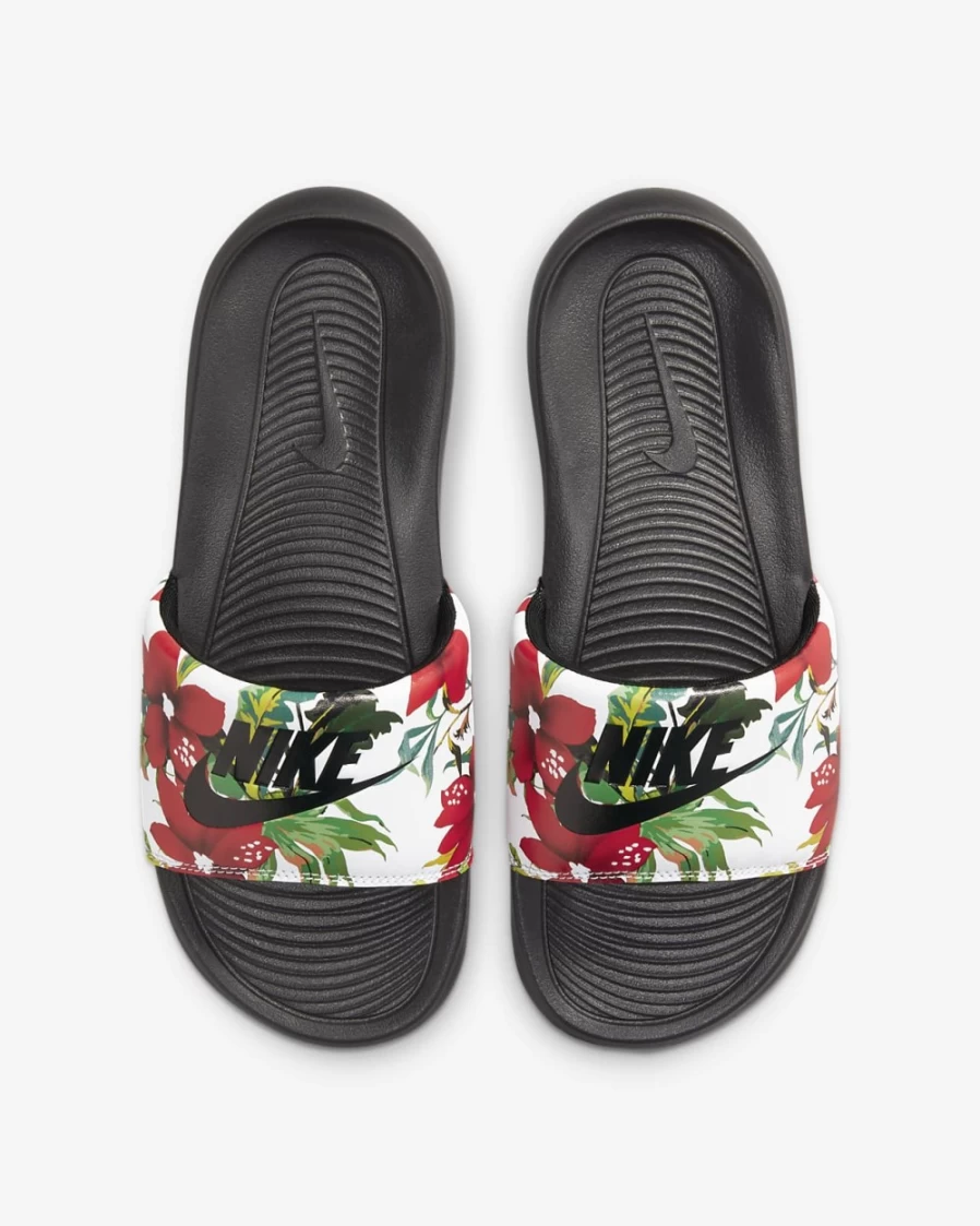 Nike Victori One Women's Slides - White, Siren Red, Atomic Green, Black Print Sandals