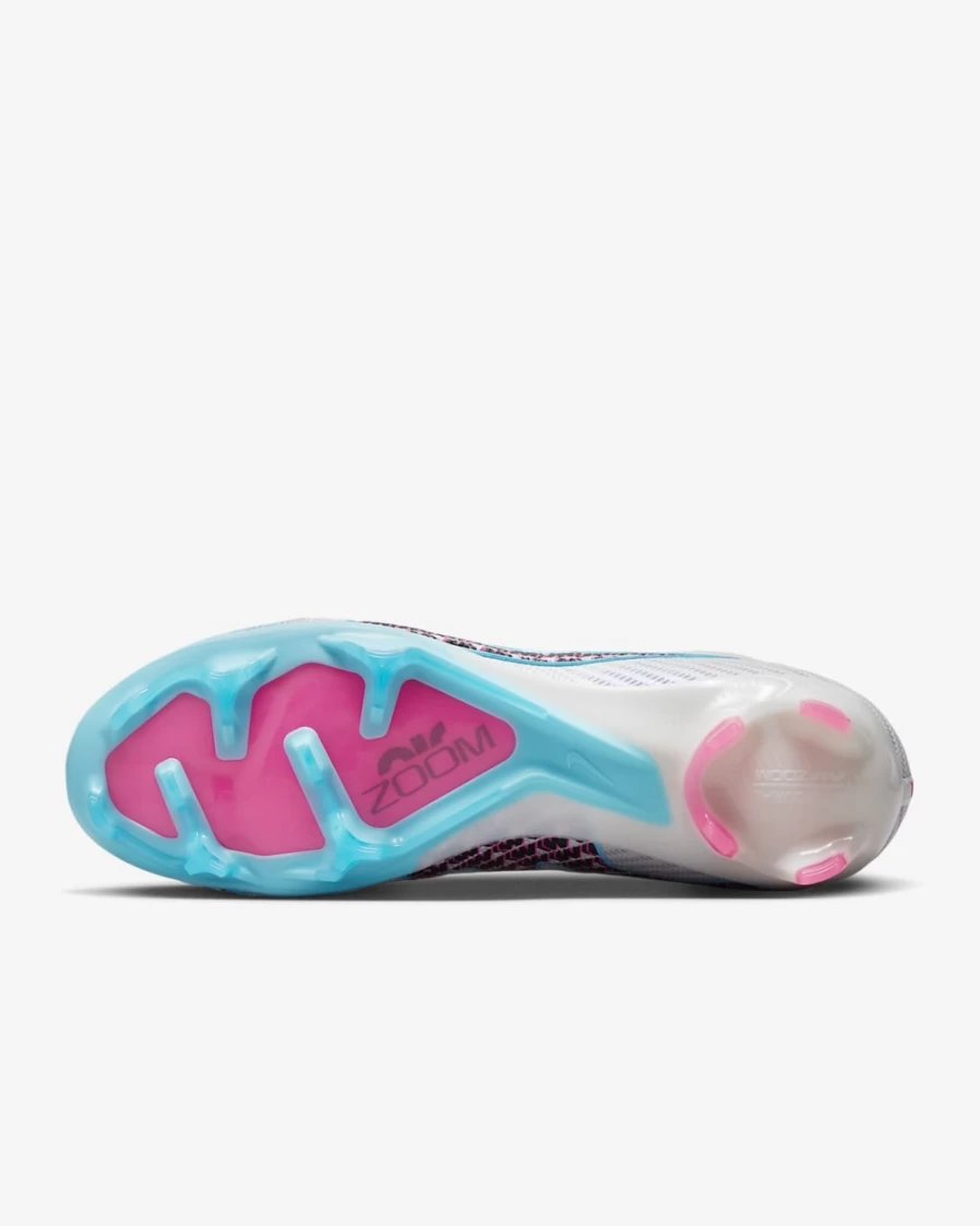 Nike Zoom Mercurial Superfly 9 Elite FG Firm-Ground Soccer Cleats for Men & Women - White/Pink Blast/Indigo Haze/Baltic Blue