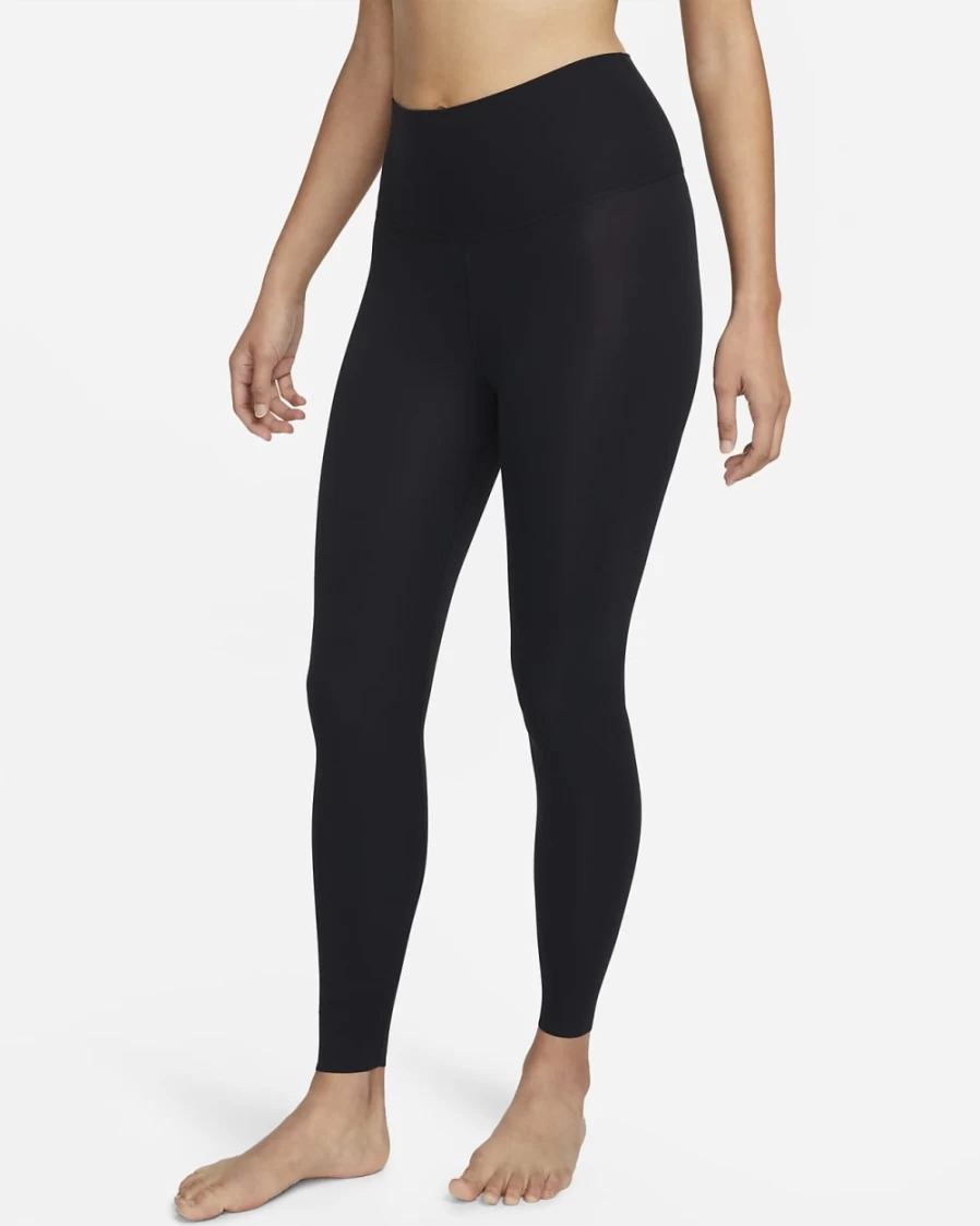 Nike Women's High-Waisted Yoga Luxe 7/8 Leggings in Black/Dark Smoke Grey - Infinalon Flex Fabric for Comfort & Performance