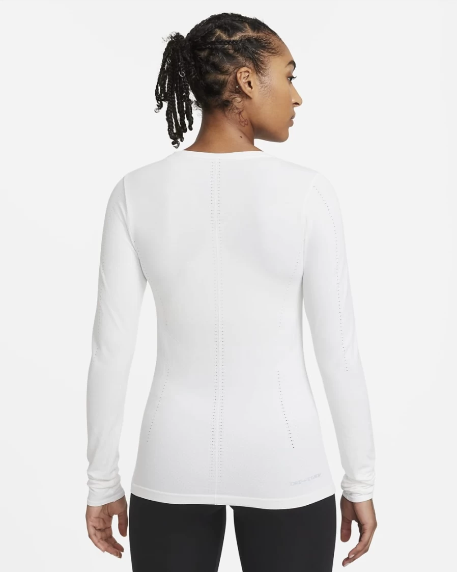 Nike Dri-FIT ADV Aura Women's White Slim-Fit Long-Sleeve Workout Top for Training & Gym