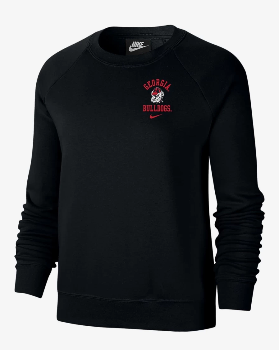 Nike Georgia Bulldogs Women's Black Fleece Crewneck Sweatshirt