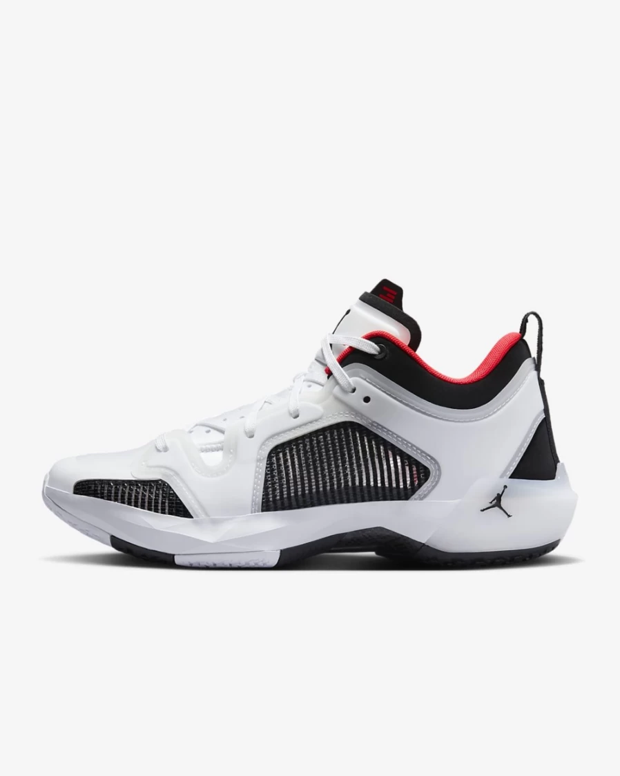 Nike Air Jordan XXXVII Low White Siren Red Black Basketball Shoes for Men & Women