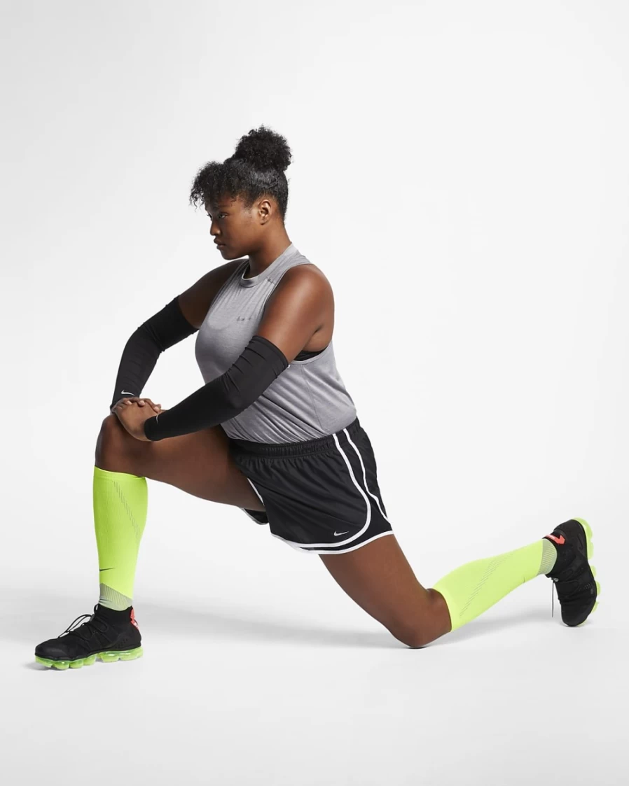 Nike Tempo Plus Size Women's Running Shorts - Black, White, Wolf Grey
