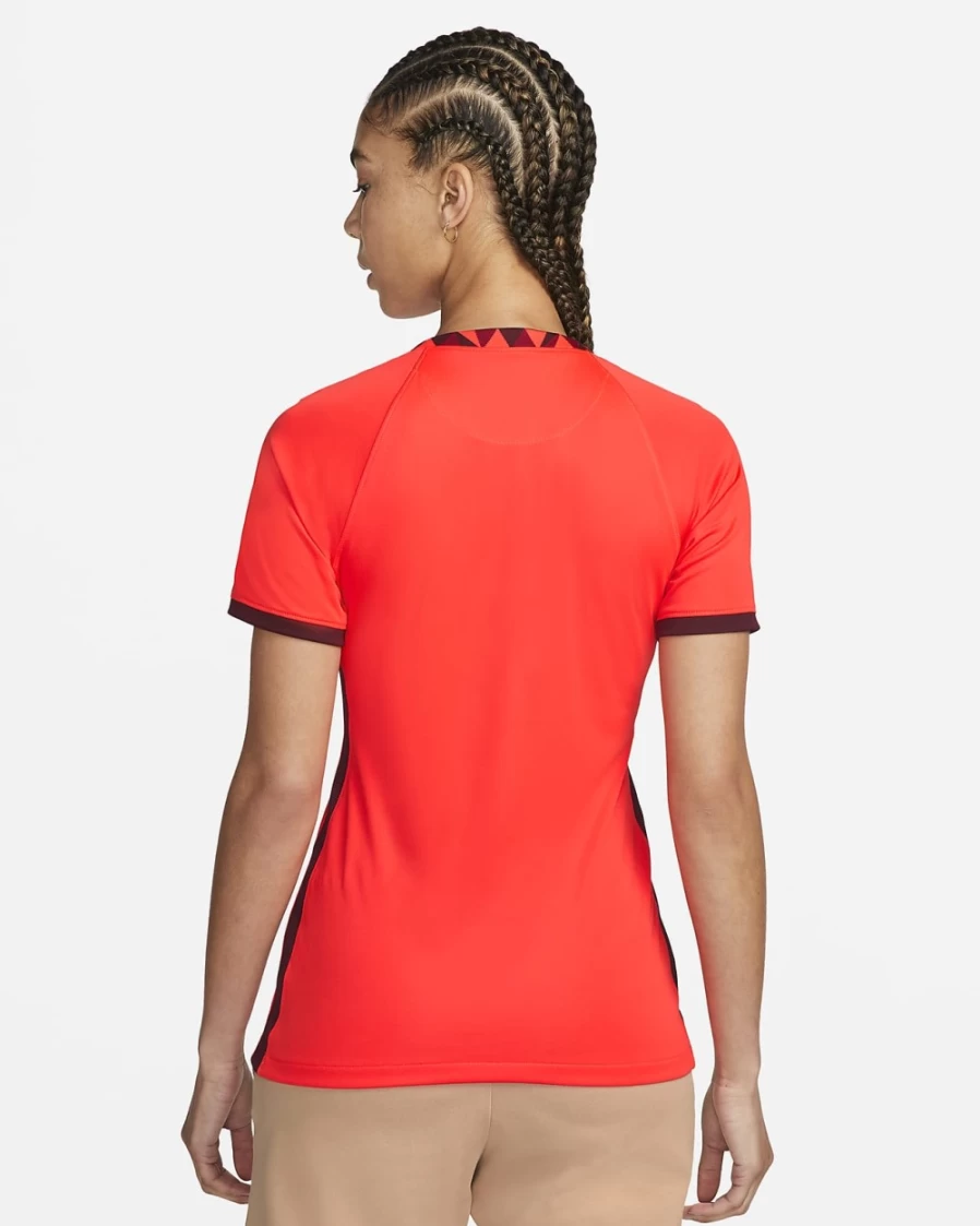 Nike 2022 England Women's Away Soccer Jersey - Bright Crimson/Deep Maroon - Dri-FIT Stadium Football Shirt