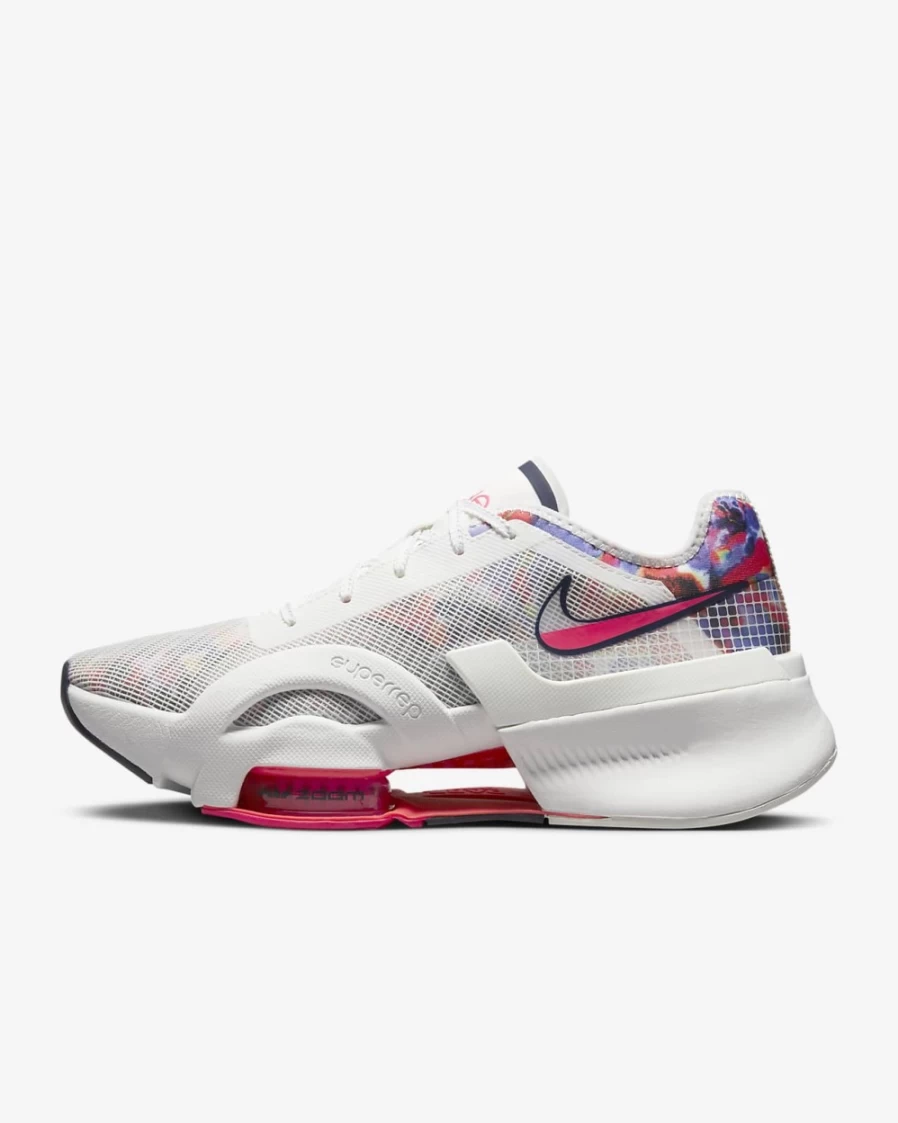 Nike Air Zoom SuperRep 3 Women's HIIT Training Shoes - Summit White/Blackened Blue/Bright Crimson/Hyper Pink