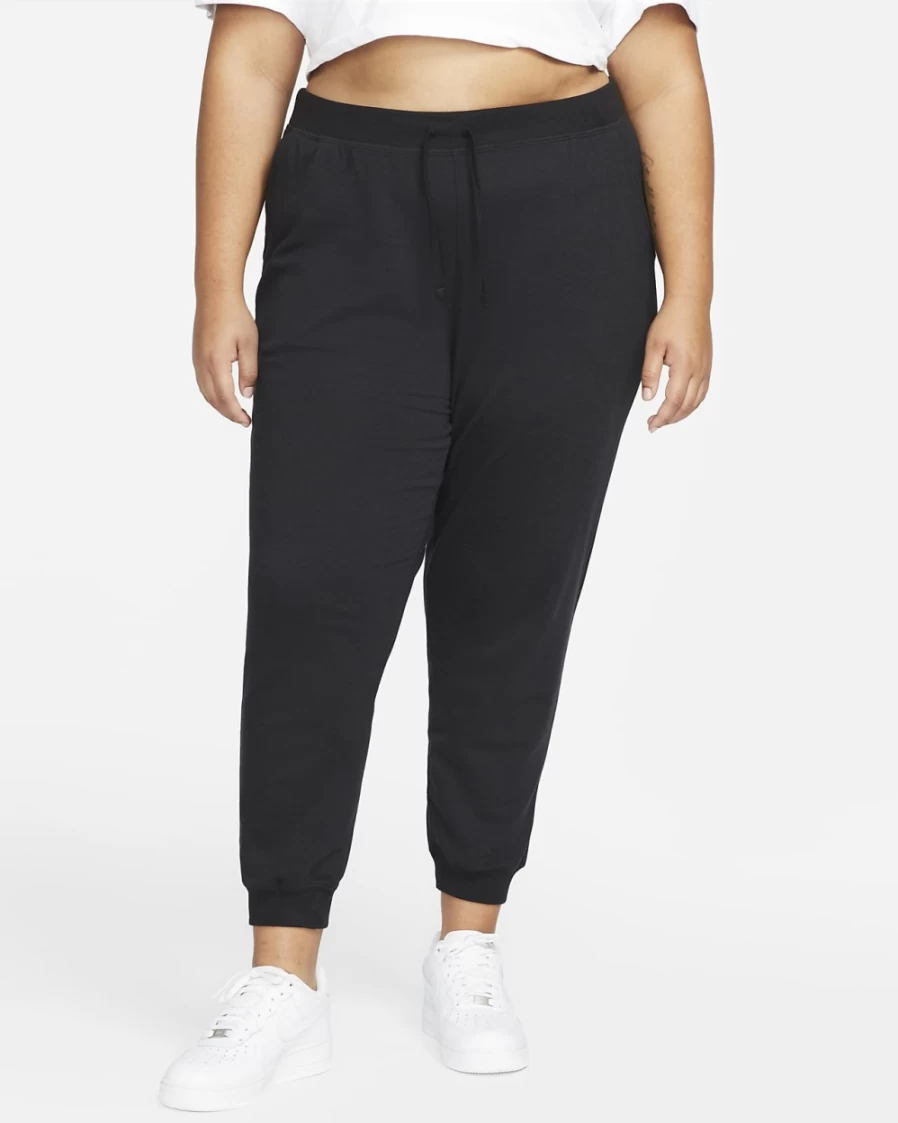 Nike Women's Plus Size 7/8 Fleece Yoga Joggers Pants - Black/Iron Grey Luxe Comfort