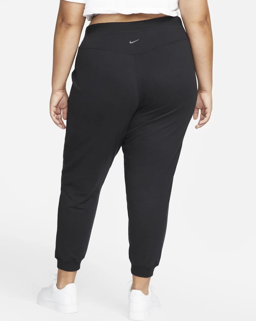 Nike Women's Plus Size 7/8 Fleece Yoga Joggers Pants - Black/Iron Grey Luxe Comfort