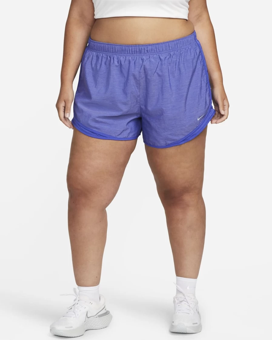 Nike Women's Plus Size Tempo Running Shorts - Lapis & Wolf Grey High-Performance Athletic Shorts
