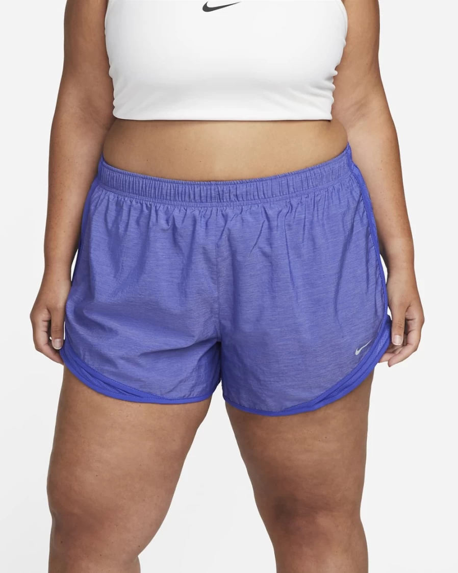 Nike Women's Plus Size Tempo Running Shorts - Lapis & Wolf Grey High-Performance Athletic Shorts