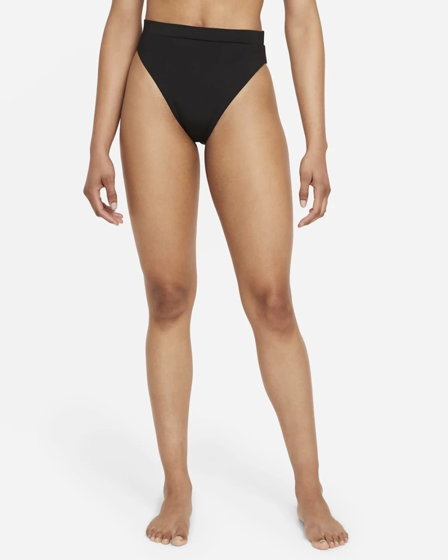Nike Women's High-Waist Swim Bottom - Black Essential Swimwear