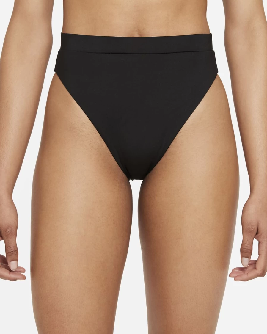 Nike Women's High-Waist Swim Bottom - Black Essential Swimwear