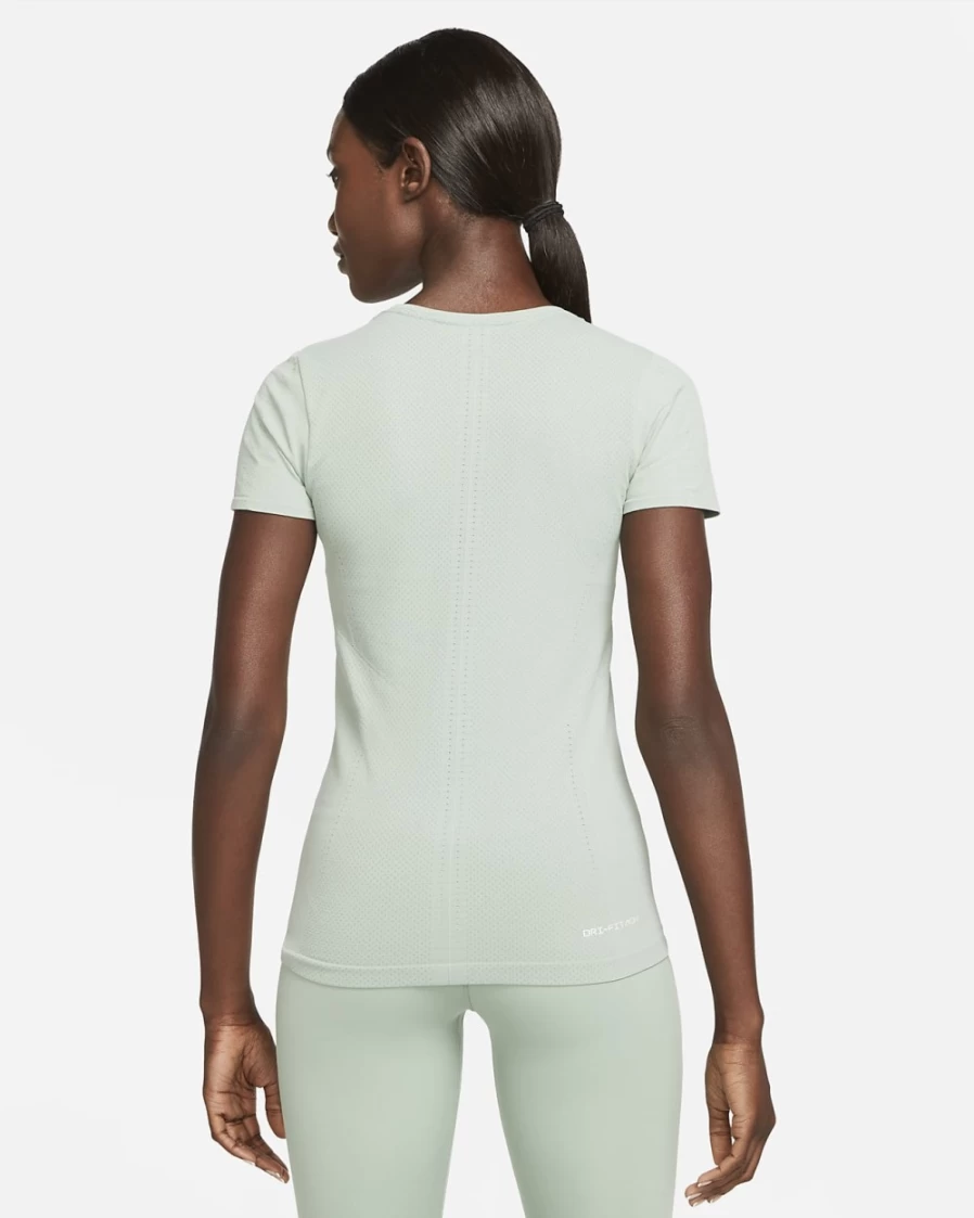 Nike Dri-FIT ADV Aura Women's Slim-Fit Short-Sleeve Top - Jade Smoke/Reflect Silver - Moisture-Wicking Workout Shirt