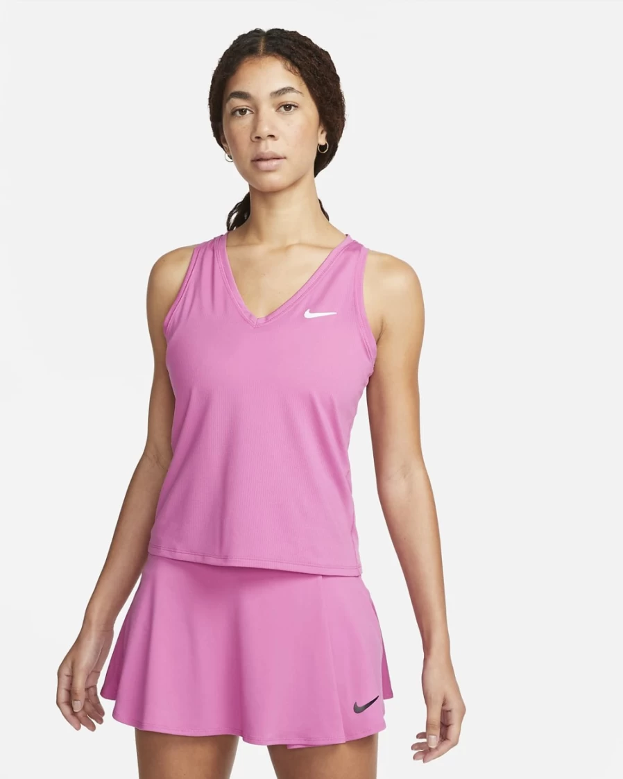 NikeCourt Victory Women's Tennis Tank Top - Cosmic Fuchsia/White