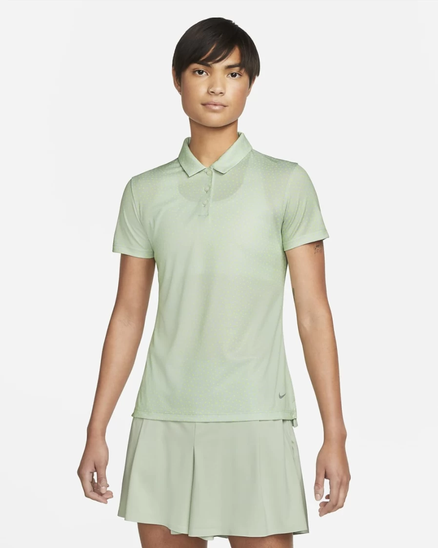 Nike Dri-FIT Victory Women's Golf Polo - Seafoam/Hasta Printed Performance Top