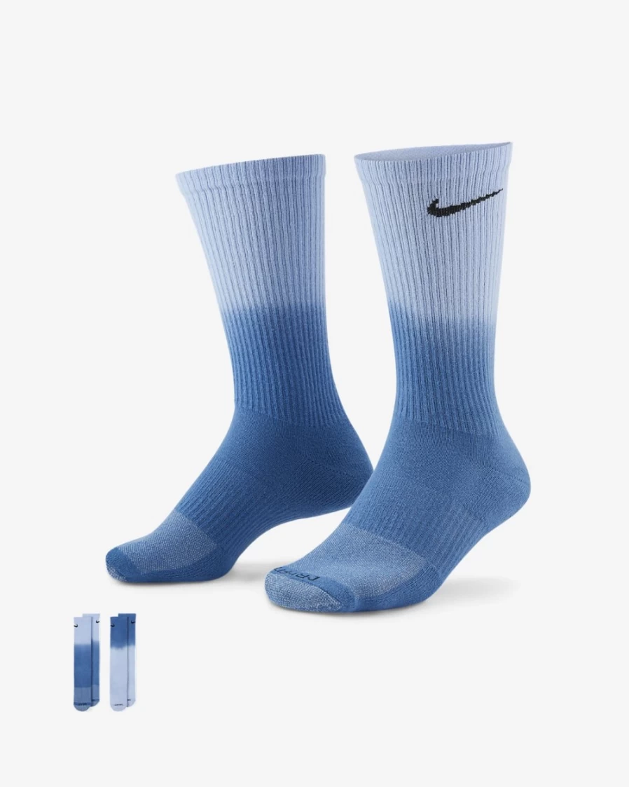 Nike Everyday Plus Cushioned Crew Socks for Men & Women - Multi-Color (2-Pair Pack)